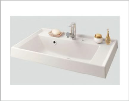 ポリエステル系人造大理石のフラットカウンター